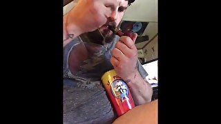 Big butt plug gaped Mancunt while smoking tina