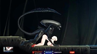 Alien quest EVE - Fucked doggystyle by a BBC alien