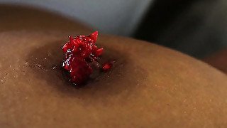 Raspberry is on the sweet nipple of Anissa. Tasty video.