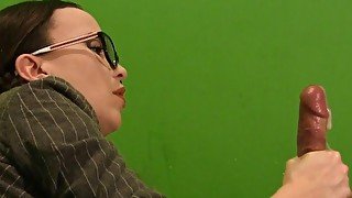 Sylvia Chrystall Secretary Slow Oily Handjob Milking Cum Eating & Swallow