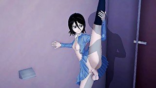 Rukia takes a creampie after a hand job