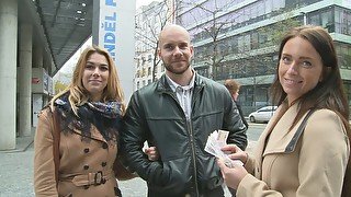 Amazing Buxom Teenager and Her BF Gets Money for Public SEX