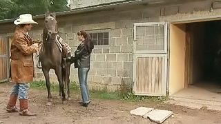 Hardcore Sex with a Ponytailed Babe In The Stables