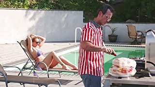 Richelle Ryan in american bikini gives blow and tit jobs