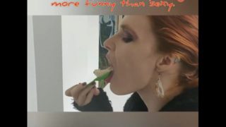 Redhead Goth Eating Frozen Yogurt (Funny) - TheGoddessOfLust