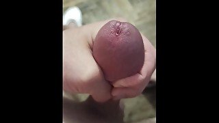 Shaved BWC Big Balls Squeeze POV CUMSHOT