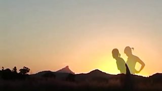 Cute Beauty Stroking In The Australian Outback