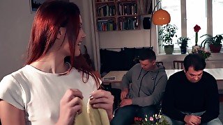 Unforgettable hostel fuck for outgoing redhead Charlie Red