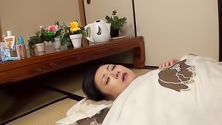 Sexy sapphic Asian slut seduces a friend & uses a double sided dildo