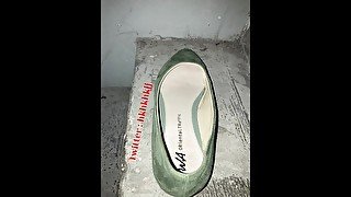 cum green flat shoes