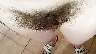 Hairy pussy POV closeup