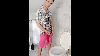 Pissing myself in my friend's toilet