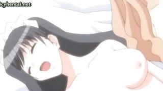 Anime lesbians sharing a cock