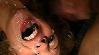 Crazy bitches get pounded and covered in cum and swallow it too