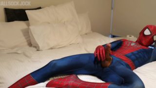 Hung Horny Spiderman Shoots Massive Web