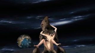 3D babe sucks cock and gets fucked hard by an alien