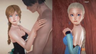 (3D Porn)(3D Hentai)(Frozen) Sex with girls dressed as Anna an Elsa