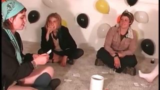 Party college teens play truth or dare for fun