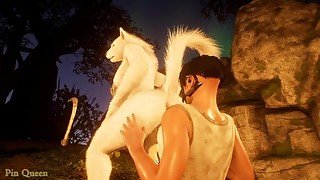 Poacher found a white she-wolf, instead of hunting he decided to fuck her Wild Life