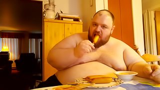 SSBHM Eating corndogs