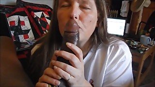 Mature Lady Sucks Big Black Penis Very Slowly And Dr