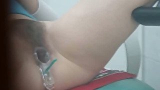 White amateur lady with hairy pussy gets gino checkup