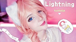 Final Fantasy XIII cute cosplay Lightning FOOT FETISH