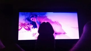 Edging to intense pulsing binaural beats, watching big tit babe suck & ride