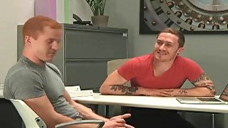 Hunky gay redhead sucked and fucked by hottie