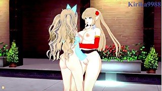 Neige Hausen and Amari Aquamarine engage in Intense lesbian play - Super Robot Wars OG & X Hentai