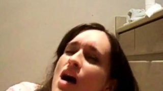 face of orgasm on bathroom floor