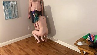 Submissive slut begs to cum dom gives leg to cum on full video on onlyfans Petiteandsweet69