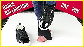 Your сock in cockbox trampling by sneakers in dance CBT POV