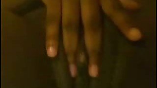 Rubbing my chocolate shaved pussy closeup and teasing