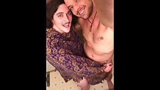 Loaded naked guys in poncho