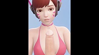 Dva Valentine Blowjob and Deepthroath Cumshot