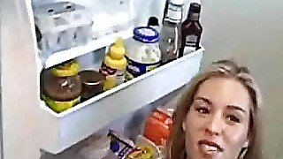 Hot girl sucks in the kitchen