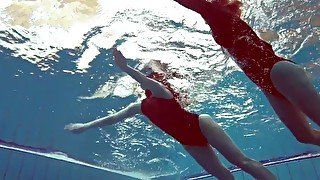 Two hot teens underwater