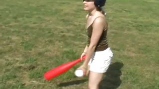 Shelby playing baseball