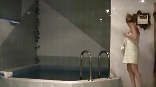 Hidden camera records pair having sex in baths