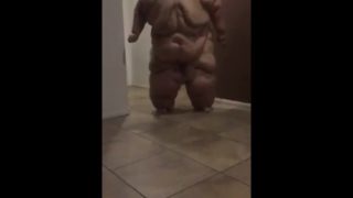 Ssbbw Jumping Up and Down slow motion 