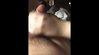 She jerks my baby dick until I cum, she got bored