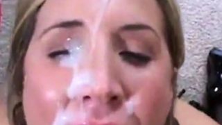 Amateur Girl Takes Monster Facial