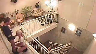 Fuck in the cottage equipped with security cam!