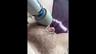 HUGE CLIT SOLO PLAY  WITH HITACHI-WATCH ME GROW