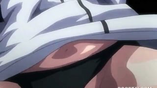 Chesty hentai cute babe gets fucked from behind