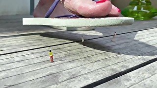 Giantess With Big Feet Crushing Tiny Men