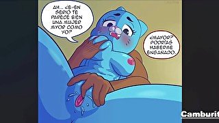 Nicole Watterson Montando Una Enorme Verga Mientras Su Esposo Trabaja - Gumball Hentai