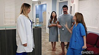 Nurse Kimmy Granger rides a hard cock in the doctors office