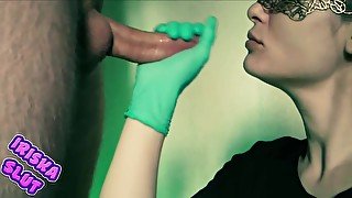 Little Slut In Medical Gloves Sucked Sperm From A Guy